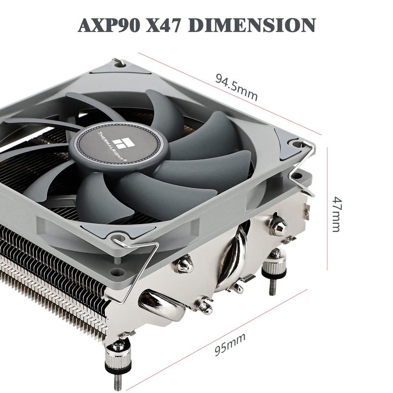 Thermalright مبرد وحدة المعالجة المركزية AXP90 X47 منخفض الارتفاع، ارتفاع 47 مم، مروحة CPU نحيفة TL-9015 PWM، مبرد ITX للكمبيوتر، متوافق مع AMD:AM4 AM5/Intel LGA1150/1151/1200/1700 - Image 5